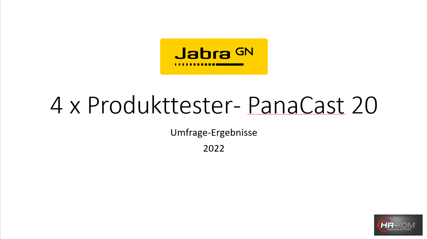 Ergebnisse der vier Produkttester zur PanaCast 20 Webcam von Jabra - Ergebnisse der vier Produkttester zur PanaCast 20 Webcam von Jabra