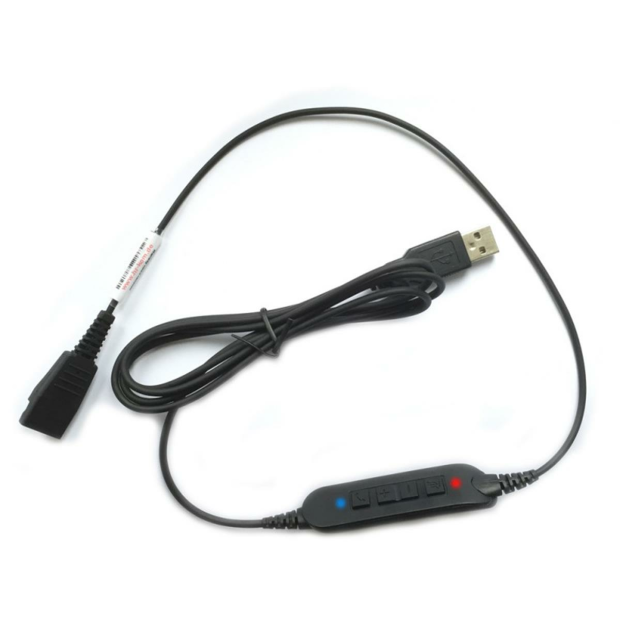 USB-Anschlusskabel mit JABRA GN-QD und Mute- u. Volumecontrol