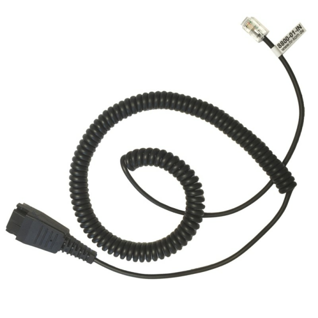 Tiptel Headset Anschlusskabel spiral mit Jabra QD auf RJ10 8800-01-IN Innovaphone200