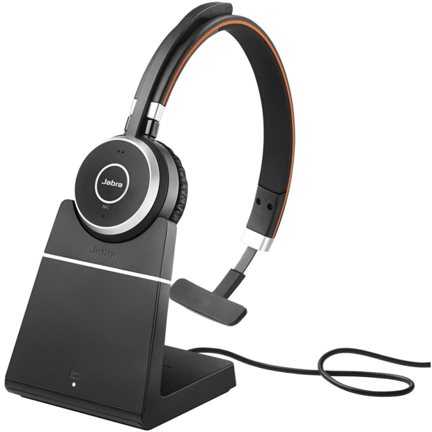 Evolve 65 MS Mono mit Ladeständer und Link 370 USB-A NC Bluetooth, Skype for Business