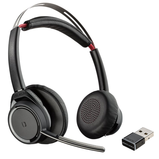 POLY Voyager Focus UC B825-M Stereo Bluetooth Headset inkl. USB Dongle (ohne Tischlader) MS zertifiziert