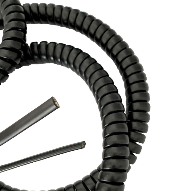 Telefonhörer Spiralkabel schwarz offen ohne Stecker ca. 10 x 80 x 20 cm