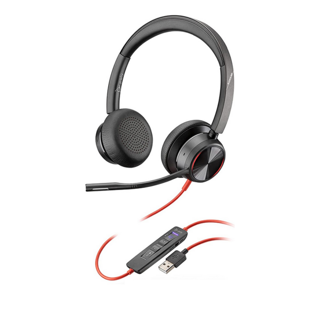 POLY Blackwire 8225-M USB-A Stereo Premium Headset mit Active Noise Cancelling (ANC) Teams zertifiziert
