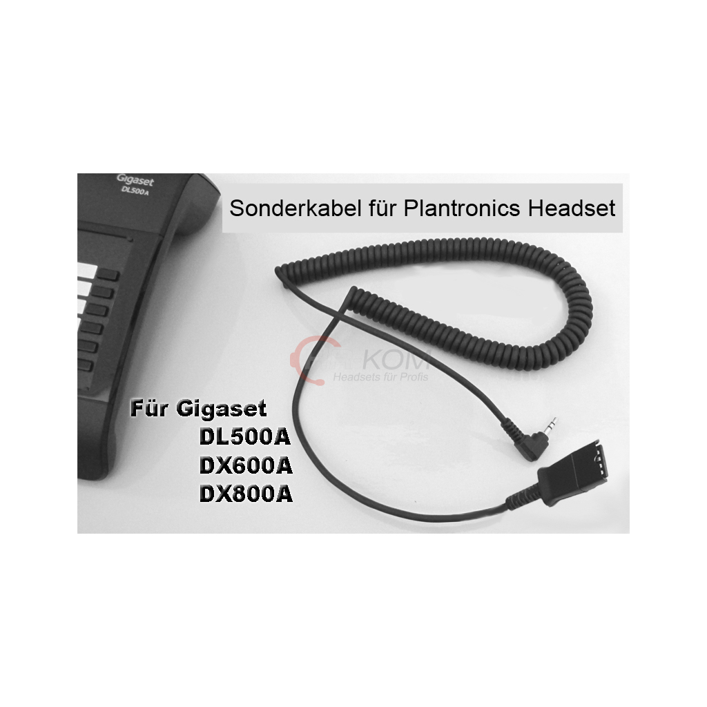 GEQUDIO 2,5mm-Klinke-Kabel kompatibel mit Gigaset, Panasonic Telefon Zubehör  für Headset Schwarz